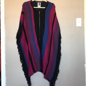 BCBG MAXAZRIA striped pancho